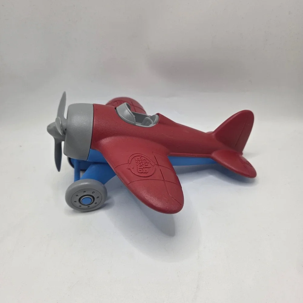 Green Toys Airplane Kids Red Blue Recycled Plastic Prop Plane Eco Friendly USA